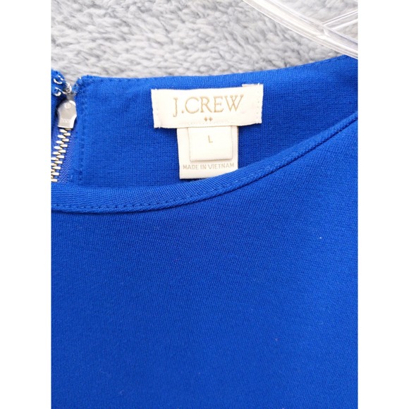 J Crew Womens Blue Long Sleeve Sheath Dress Career Workwear‎ Size L - Picture 6 of 7